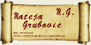 Mateja Grubović vizit kartica